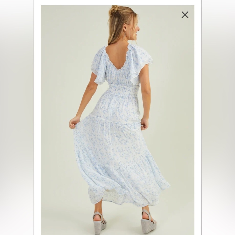 Altar'd State Light Blue Floral Maxi Dress - Picture 3 of 6